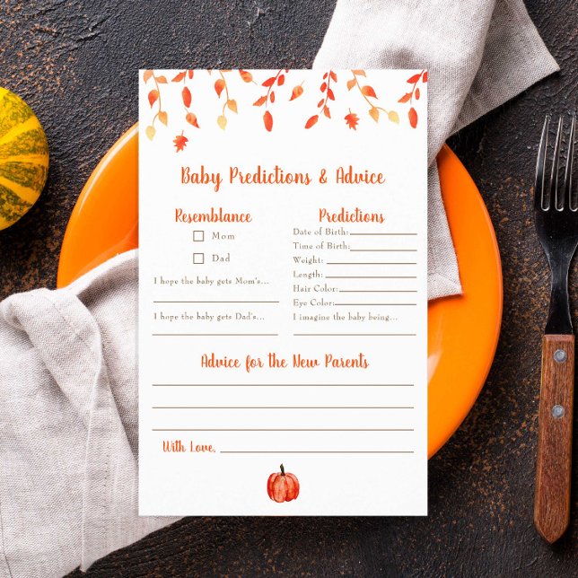 Predictions & Advice Little Pumpkin Baby Shower Flyer (Creator Uploaded)