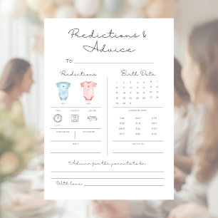 Predictions and Advice Baby Shower Printable Custom Letterhead