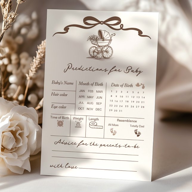 Predictions and Advice Cafe bebe Bow Baby Shower (Creator Uploaded)