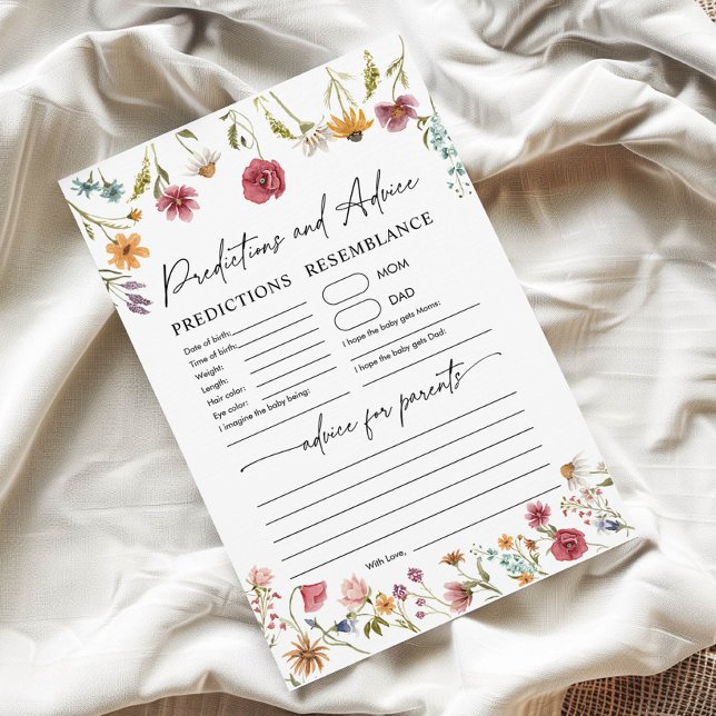 Predictions and Advice card | Baby Shower game  (Creator Uploaded)