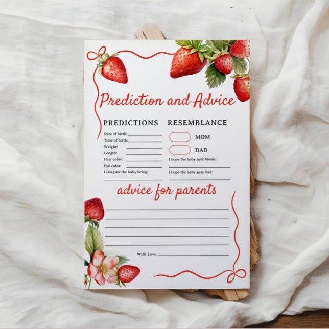 Predictions and Advice Game Card Paper Sheet (Creator Uploaded)