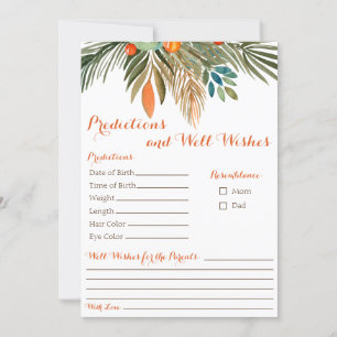 Predictions and Well Wishes Baby Shower Orange  Invitation