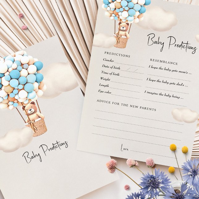 Predictions Baby Shower Game Advice Bear Balloons (Creator Uploaded)