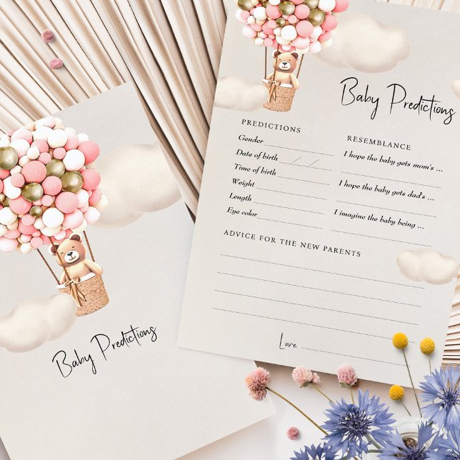 Predictions Baby Shower Game Advice Bear Balloons (Creator Uploaded)