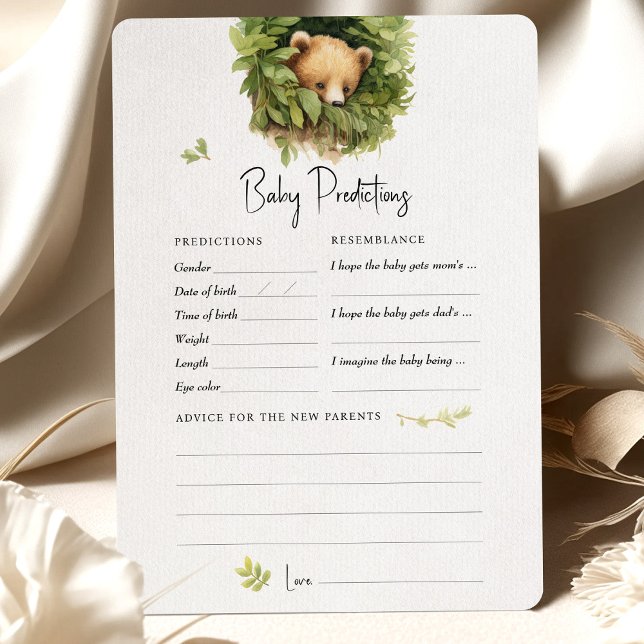 Predictions Baby Shower Game Advice Bear Invitation (Creator Uploaded)