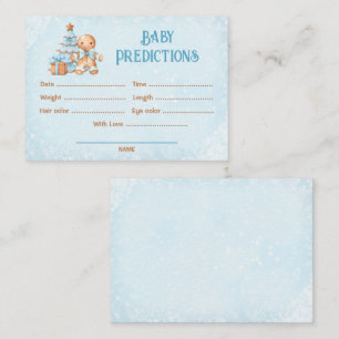 Predictions Blue Christmas Boy Baby Shower Game Enclosure Card