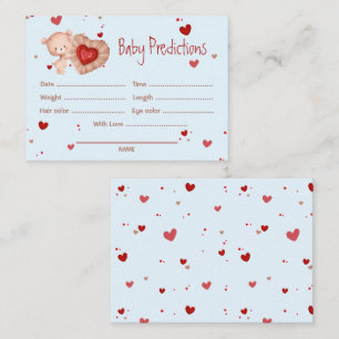 Predictions Boy Sweetheart Baby Shower Game Enclosure Card
