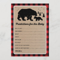 Predictions for Baby Bear Lumberjack Shower Game