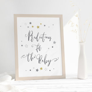 Predictions for baby   Gender Neutral Baby Shower Poster