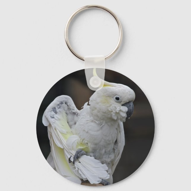 Preening Cockatoo Keyring (Front)