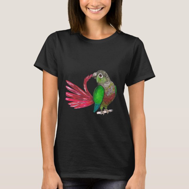 Preening green-cheeked-conure T-Shirt (Front)