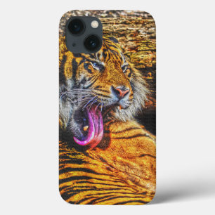 Preening Sumatran Tiger Big Cat Wildlife Art iPhone 13 Case