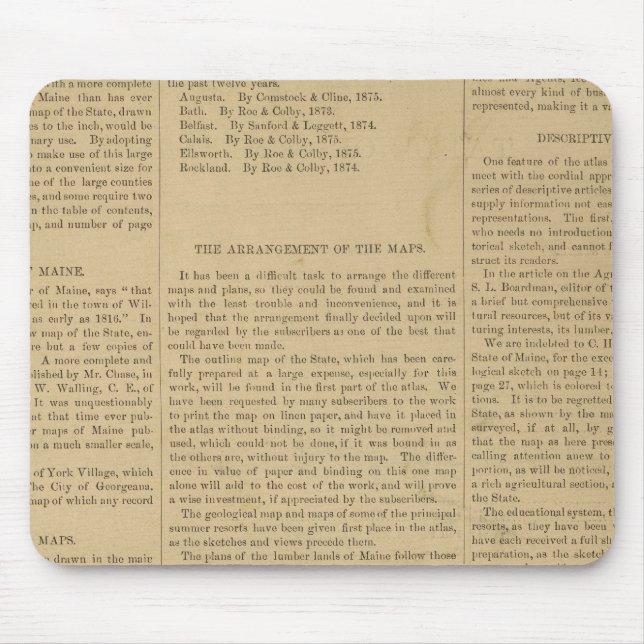 Preface Atlas of the state of Maine Mouse Pad (Front)
