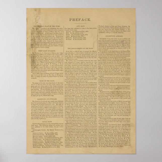 Preface Atlas of the state of Maine Poster (Front)