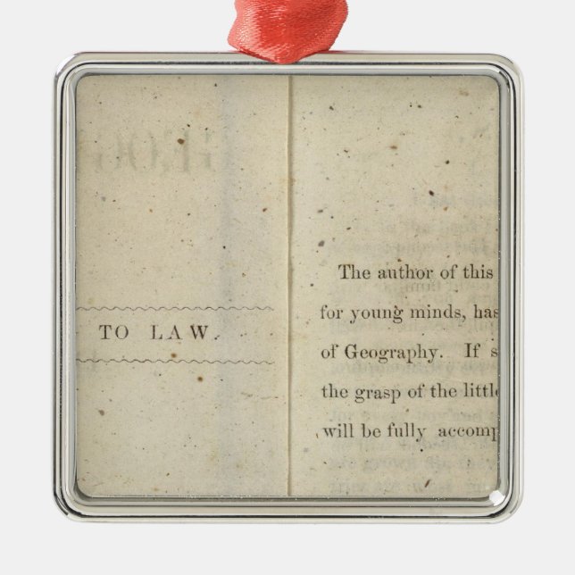 Preface Geographical reader for Dixie children Metal Tree Decoration (Front)