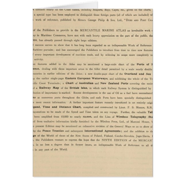 Preface New mercantile marine atlas (Front)