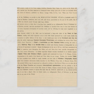 Preface New mercantile marine atlas Postcard
