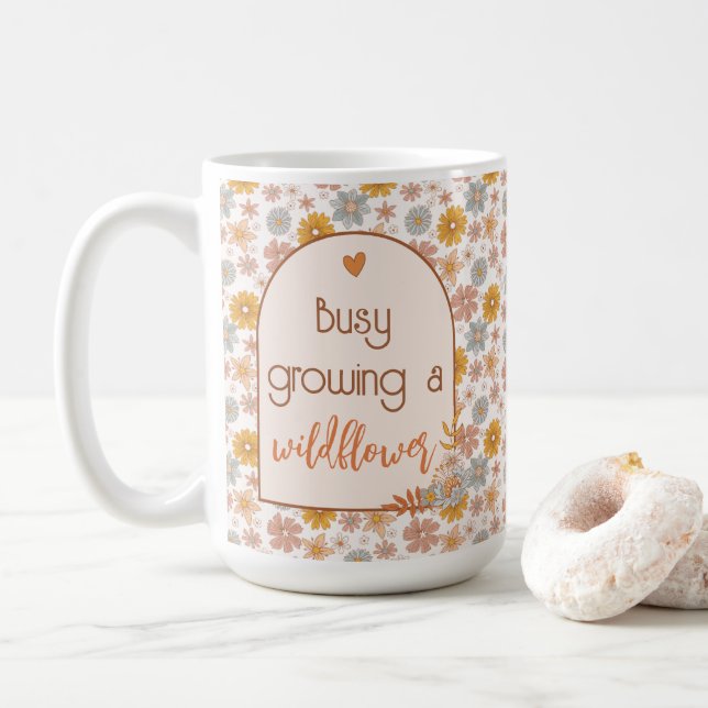 Pregancy Mummy-to-be Mug Boho Wildflower (With Donut)