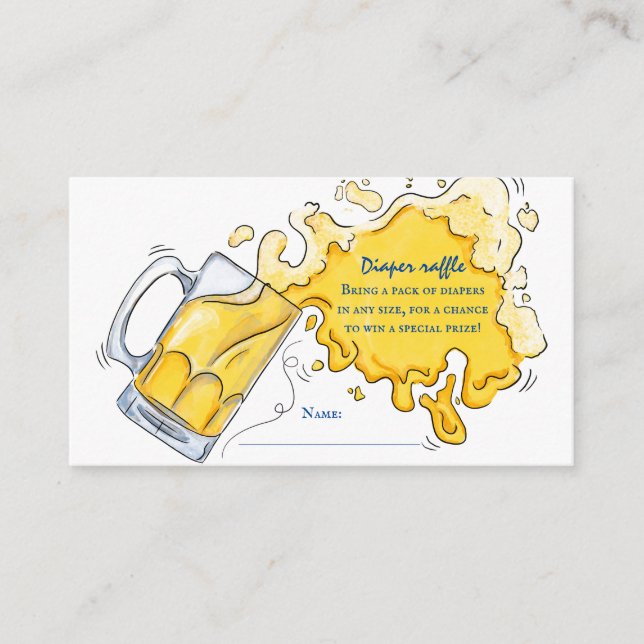 Pregger Kegger Baby Shower Diaper Raffle Ticket Enclosure Card (Front)