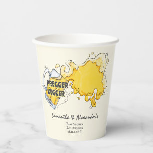 Pregger Kegger Beer Watercolor Co-ED Baby Shower Paper Cups