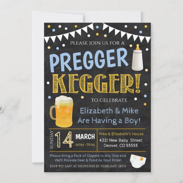 Pregger Kegger Party Invitation (Front)