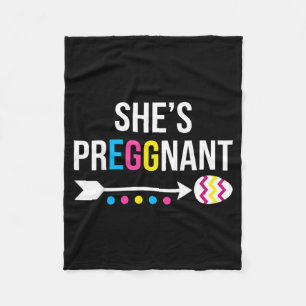 Preggnant Dad to Be Baby Announcement Easter Day Fleece Blanket