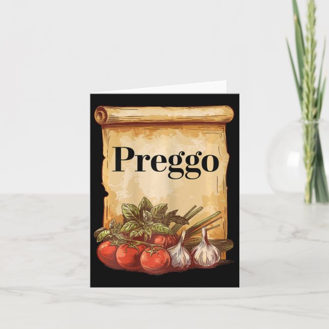 Preggo Sauce Cute Preggers Costume Pregnancy Annou Card (Front)