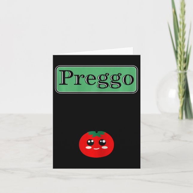 Preggo Sauce Funny Maternity Halloween Costume Tom Card (Front)