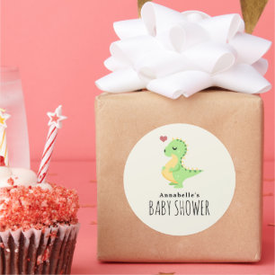 Preggosaurus Cute Dinosaur Baby shower Sticker
