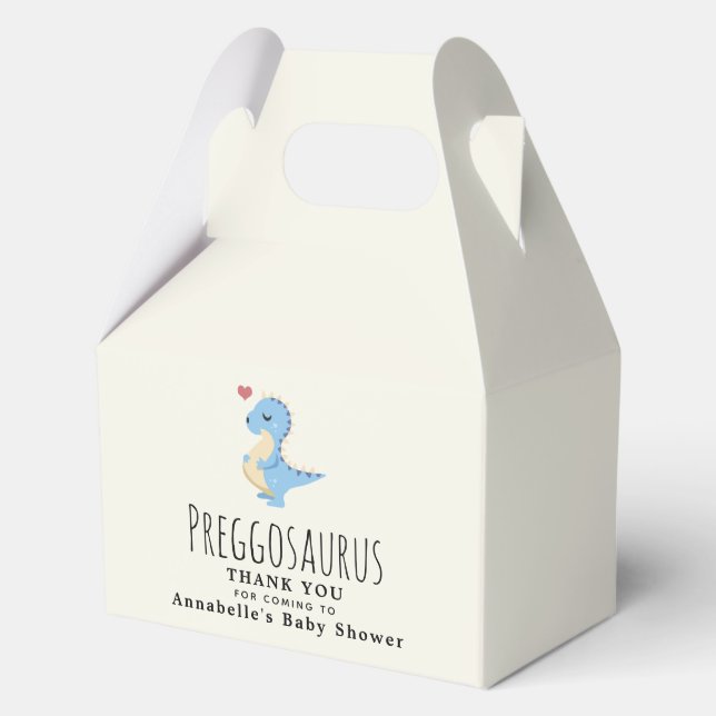 Preggosaurus Cute Dinosaur Boy Baby shower Favour Box (Front)