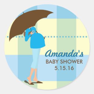 Preggy Mummy baby shower stickers