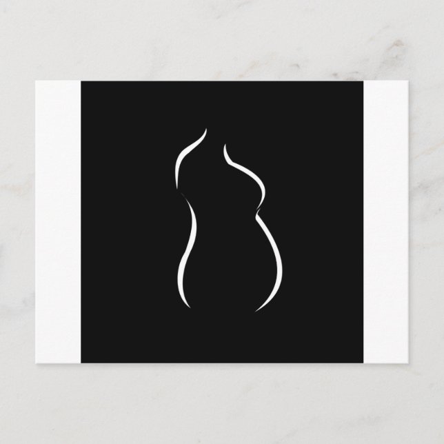 Pregnancy abstract drawing announcement postcard (Front)