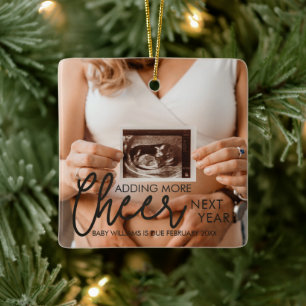Pregnancy Adding More Cheer Next Year Christmas Ceramic Ornament