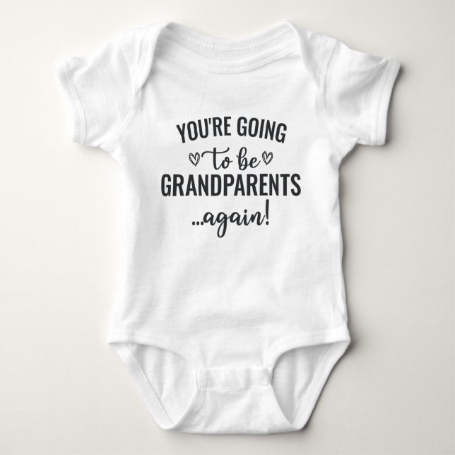 Pregnancy Annoucnement For Grandparents Baby Bodysuit (Front)