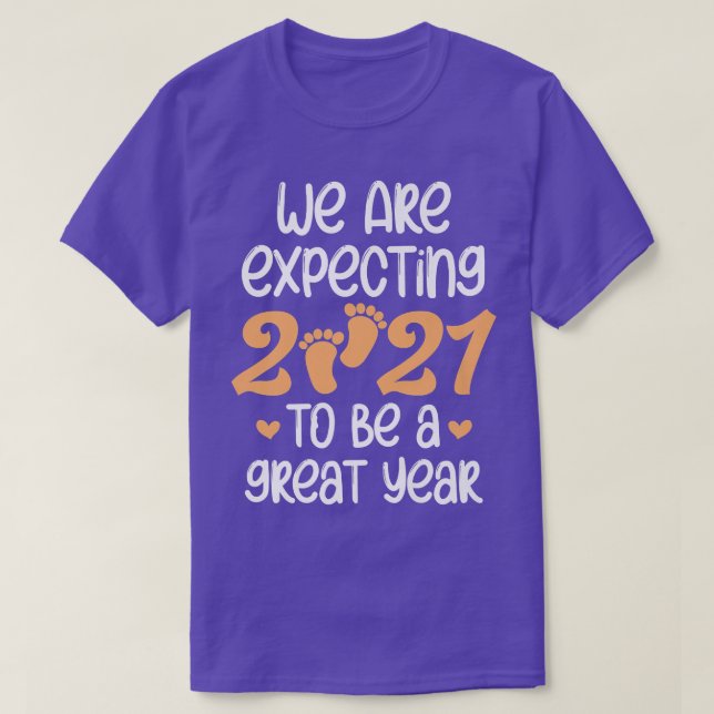 Pregnancy Announcement 2021 Expecting Mom Baby Rev T-Shirt (Design Front)