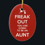 Pregnancy Announcement Aunt Ornament Christmas<br><div class="desc">Announce your pregnancy this holiday season to the Aunt-to-be with our our festive pregnancy themed Christmas ornaments. Also available in: Uncle, Grandma, Grandpa and Grandparents versions. Share a memorable keepsake with the whole family. Based on the Keep Calm trend, but who are we kidding, no one is calm when a...</div>