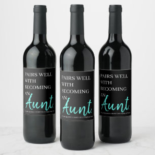 Pregnancy Announcement Aunt Wine Label