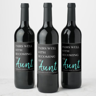 Pregnancy Announcement Aunt Wine Label