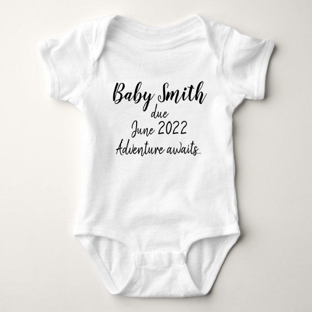 Pregnancy Announcement Baby Bodysuit (Front)