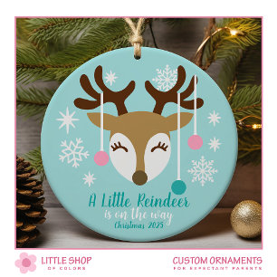 Pregnancy Announcement Baby Customisable Photo Ceramic Ornament