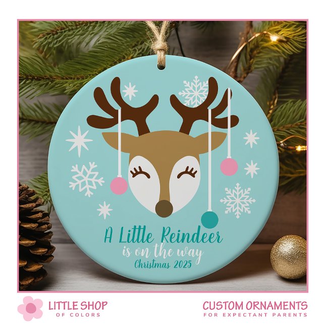 Pregnancy Announcement Baby Customisable Photo Ceramic Ornament (Creator Uploaded)