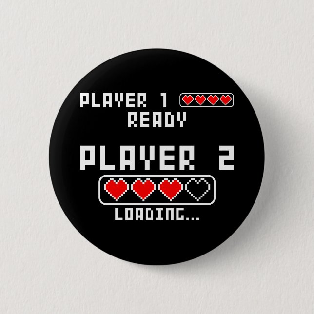 Pregnancy Announcement Baby Player 2 Loading 6 Cm Round Badge (Front)