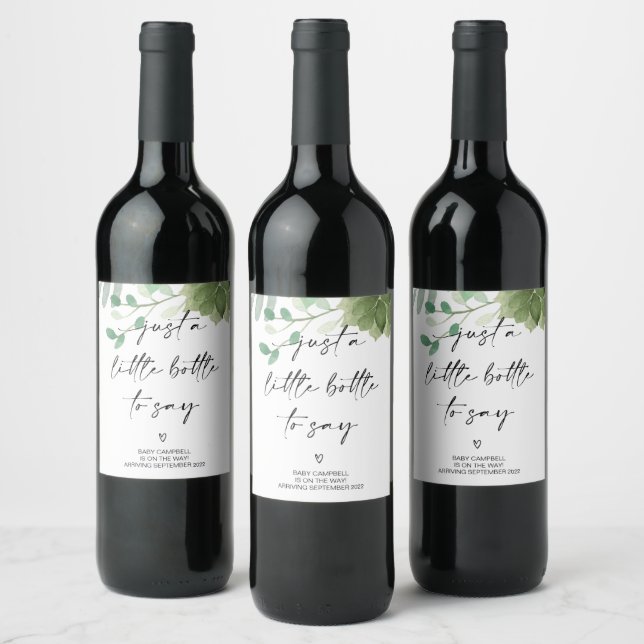 Pregnancy Announcement Baby Reveal Mom to Be Wine Label (Bottles)