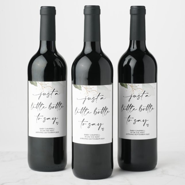 Pregnancy Announcement Baby Reveal Mom to Be Wine Label (Bottles)