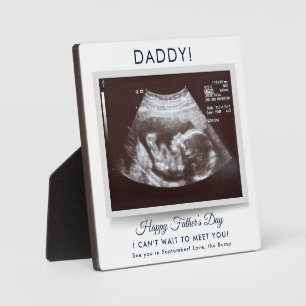 Pregnancy Announcement Baby Scan Fathers Day Plaque