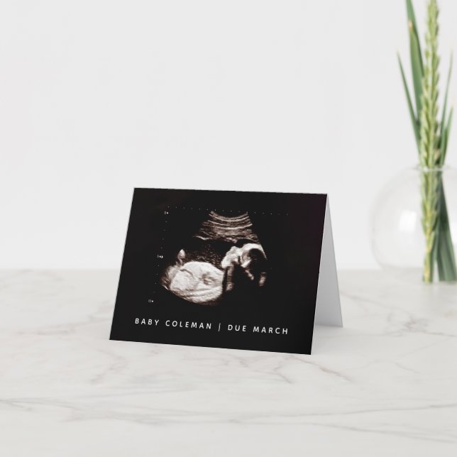 Pregnancy Announcement Baby Sonogram Photo Card (Front)