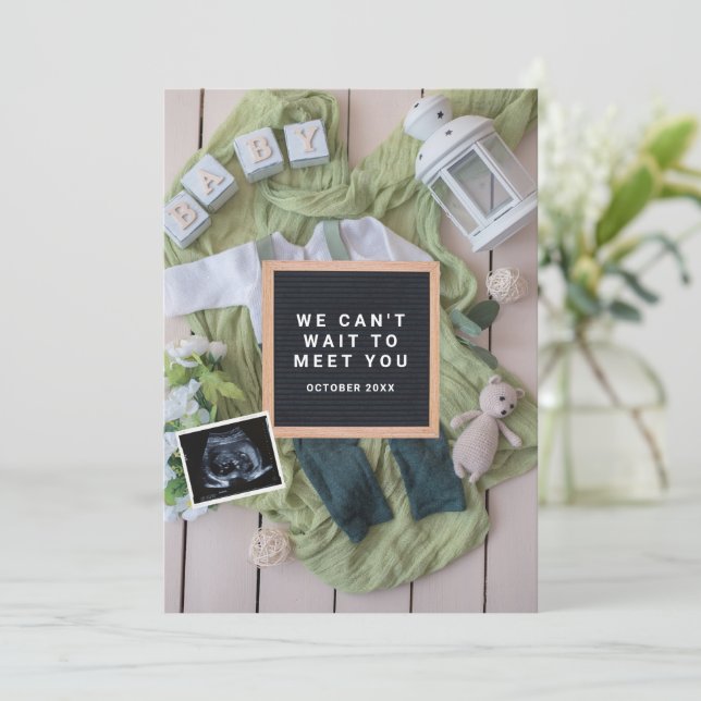 Pregnancy Announcement Baby Welcoming card, Gender (Standing Front)