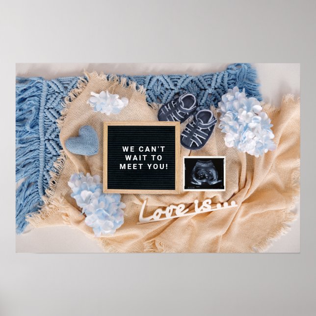 Pregnancy Announcement Baby Welcoming card, Gender Poster (Front)