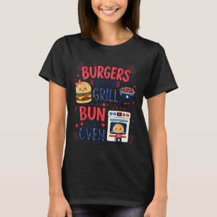 Pregnancy Announcement Burgers On The Grill Bun In T-Shirt
