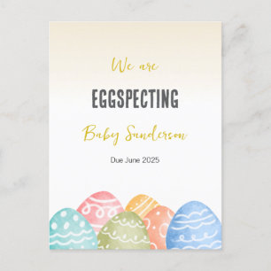 Pregnancy Announcement Card, Eggspecting  Postcard